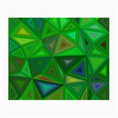 Green Triangle Background Polygon Small Glasses Cloth by Celenk