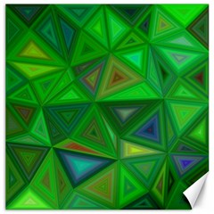 Green Triangle Background Polygon Canvas 12  X 12   by Celenk