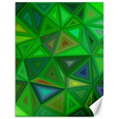 Green Triangle Background Polygon Canvas 12  X 16   by Celenk