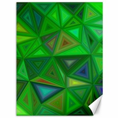 Green Triangle Background Polygon Canvas 36  X 48   by Celenk