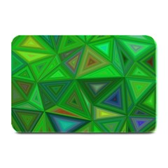 Green Triangle Background Polygon Plate Mats by Celenk