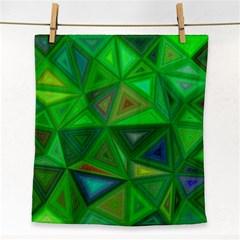 Green Triangle Background Polygon Face Towel by Celenk