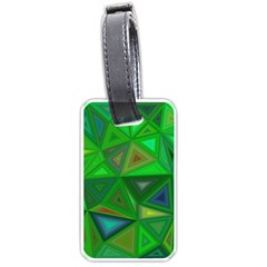 Green Triangle Background Polygon Luggage Tags (one Side)  by Celenk