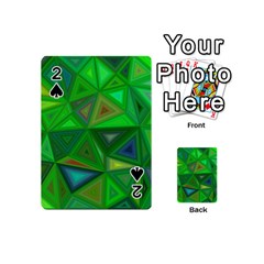 Green Triangle Background Polygon Playing Cards 54 (mini)  by Celenk