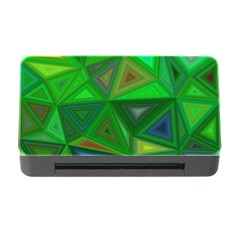 Green Triangle Background Polygon Memory Card Reader With Cf by Celenk