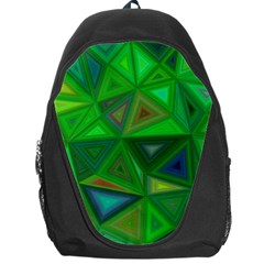 Green Triangle Background Polygon Backpack Bag