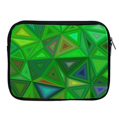 Green Triangle Background Polygon Apple Ipad 2/3/4 Zipper Cases by Celenk