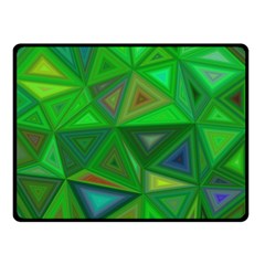 Green Triangle Background Polygon Double Sided Fleece Blanket (small)  by Celenk