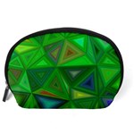 Green Triangle Background Polygon Accessory Pouches (Large)  Back