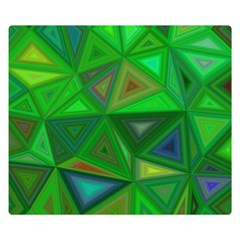 Green Triangle Background Polygon Double Sided Flano Blanket (small)  by Celenk