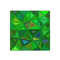 Green Triangle Background Polygon Satin Bandana Scarf by Celenk