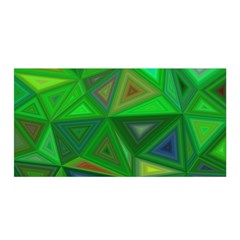 Green Triangle Background Polygon Satin Wrap by Celenk