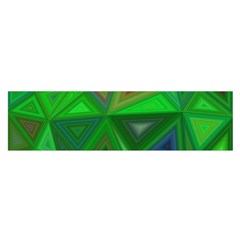 Green Triangle Background Polygon Satin Scarf (oblong) by Celenk