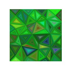 Green Triangle Background Polygon Small Satin Scarf (square) by Celenk