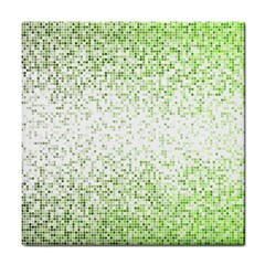 Green Square Background Color Mosaic Tile Coasters by Celenk