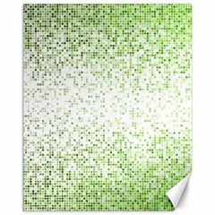 Green Square Background Color Mosaic Canvas 11  X 14   by Celenk