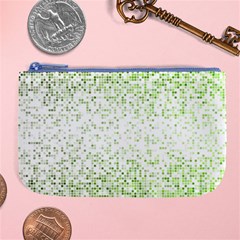 Green Square Background Color Mosaic Large Coin Purse by Celenk