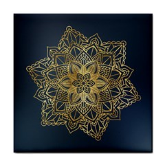 Gold Mandala Floral Ornament Ethnic Tile Coasters