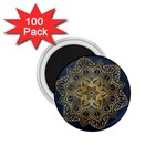 Gold Mandala Floral Ornament Ethnic 1.75  Magnets (100 pack)  Front