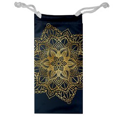 Gold Mandala Floral Ornament Ethnic Jewelry Bag