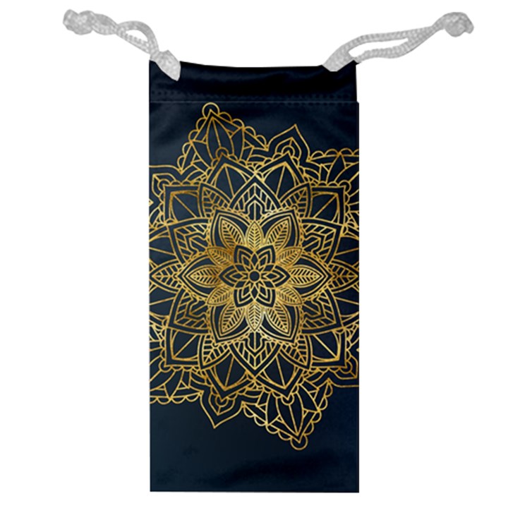 Gold Mandala Floral Ornament Ethnic Jewelry Bag