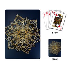 Gold Mandala Floral Ornament Ethnic Playing Card by Celenk