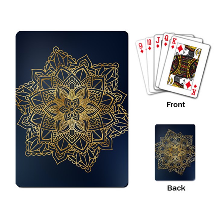 Gold Mandala Floral Ornament Ethnic Playing Card