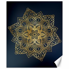 Gold Mandala Floral Ornament Ethnic Canvas 8  X 10  by Celenk