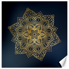 Gold Mandala Floral Ornament Ethnic Canvas 16  X 16   by Celenk