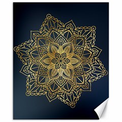 Gold Mandala Floral Ornament Ethnic Canvas 16  x 20  