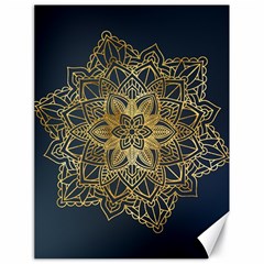 Gold Mandala Floral Ornament Ethnic Canvas 18  x 24  