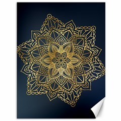 Gold Mandala Floral Ornament Ethnic Canvas 36  x 48  