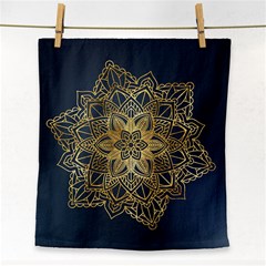 Gold Mandala Floral Ornament Ethnic Face Towel