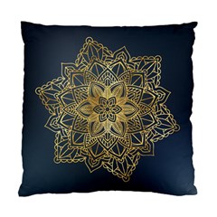 Gold Mandala Floral Ornament Ethnic Standard Cushion Case (Two Sides)