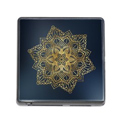 Gold Mandala Floral Ornament Ethnic Memory Card Reader (Square)