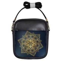 Gold Mandala Floral Ornament Ethnic Girls Sling Bags