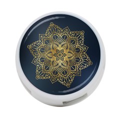 Gold Mandala Floral Ornament Ethnic 4-Port USB Hub (One Side)