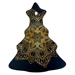 Gold Mandala Floral Ornament Ethnic Ornament (Christmas Tree) 