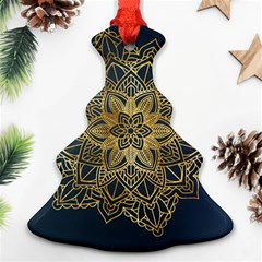 Gold Mandala Floral Ornament Ethnic Christmas Tree Ornament (Two Sides)