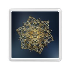 Gold Mandala Floral Ornament Ethnic Memory Card Reader (Square) 