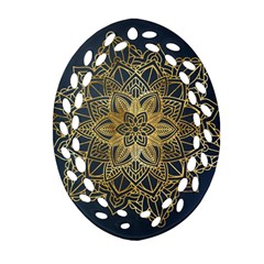 Gold Mandala Floral Ornament Ethnic Ornament (Oval Filigree)