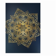 Gold Mandala Floral Ornament Ethnic Small Garden Flag (Two Sides)