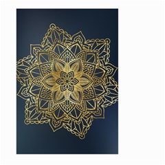 Gold Mandala Floral Ornament Ethnic Large Garden Flag (Two Sides)