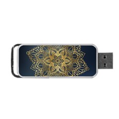 Gold Mandala Floral Ornament Ethnic Portable USB Flash (Two Sides)