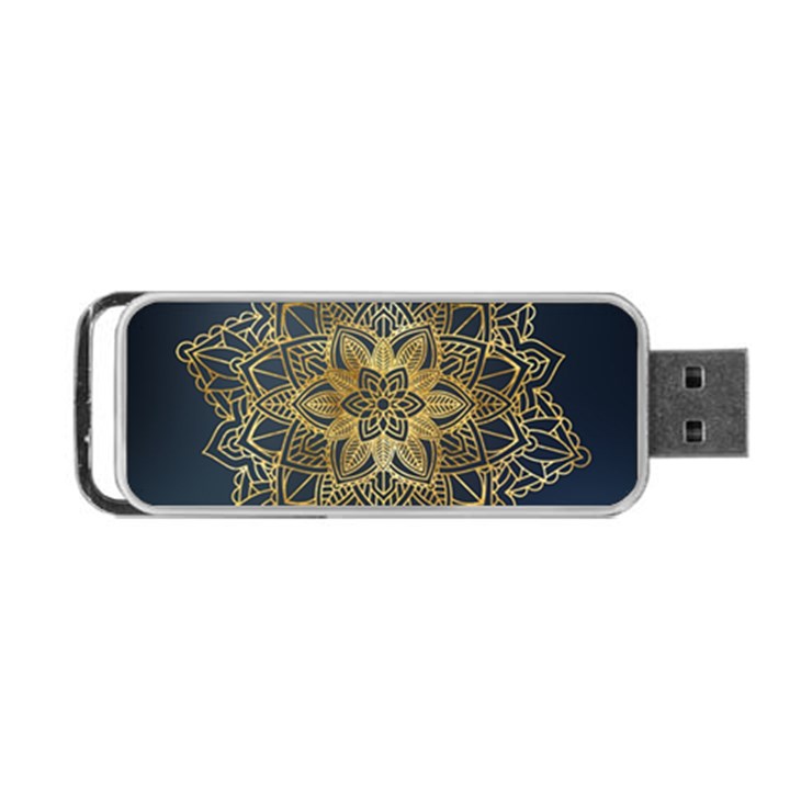 Gold Mandala Floral Ornament Ethnic Portable USB Flash (Two Sides)