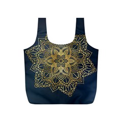 Gold Mandala Floral Ornament Ethnic Full Print Recycle Bags (S) 