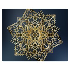 Gold Mandala Floral Ornament Ethnic Double Sided Flano Blanket (medium)  by Celenk