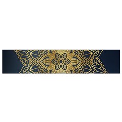 Gold Mandala Floral Ornament Ethnic Small Flano Scarf