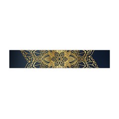 Gold Mandala Floral Ornament Ethnic Flano Scarf (Mini)