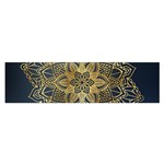 Gold Mandala Floral Ornament Ethnic Satin Scarf (Oblong) Front